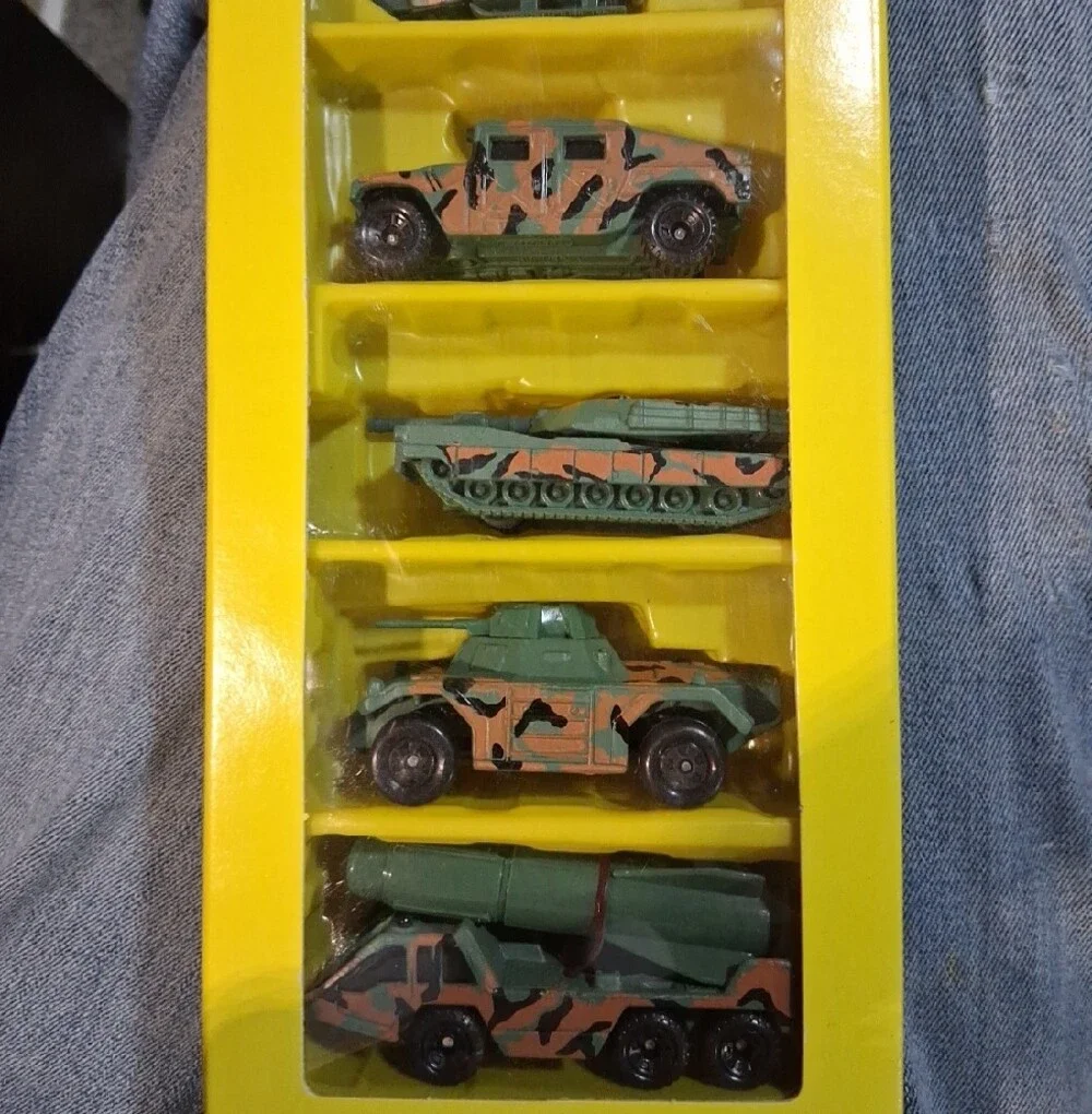 MatchBox 5 Pack Military Die-Cast Vehicle Set - Green Camouflage